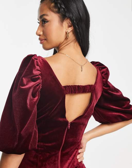 Petite red cheap velvet dress