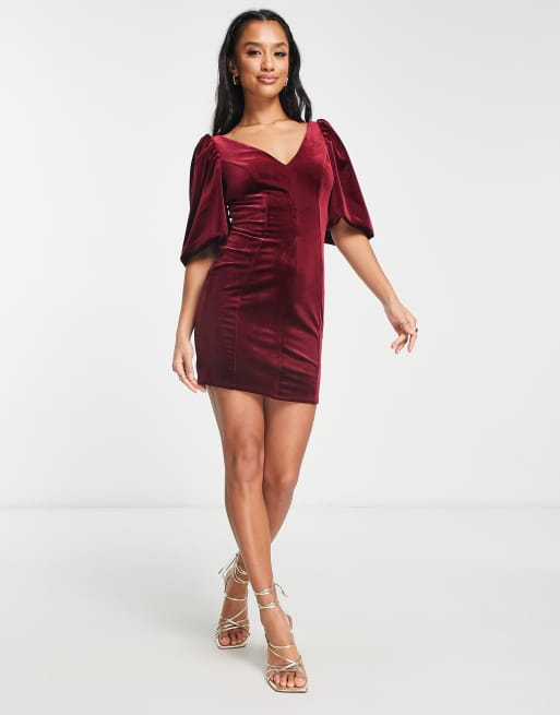 Velvet red 2024 mini dress