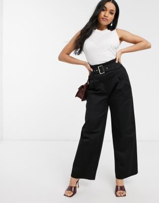 petite belted trousers