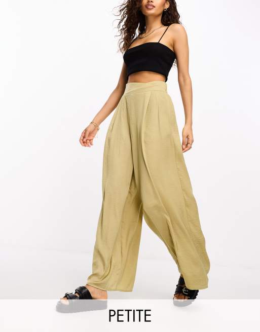 River Island Petite wide leg palazzo trouser in cream ASOS