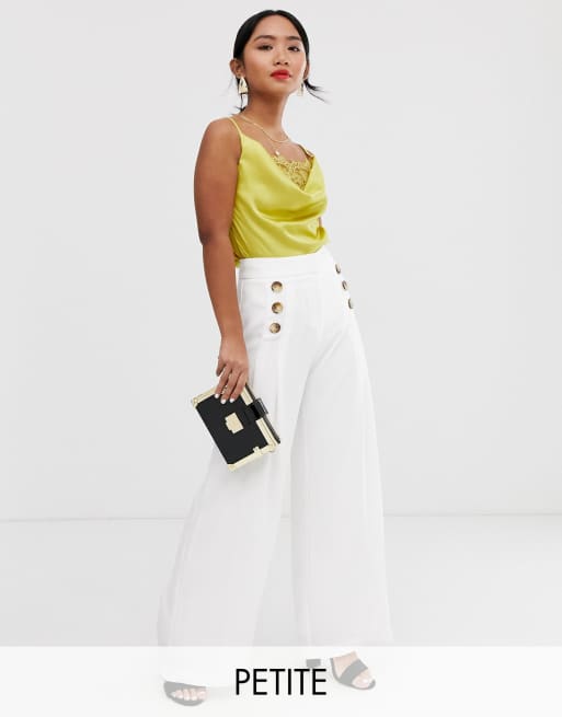 Petite white hot sale trousers