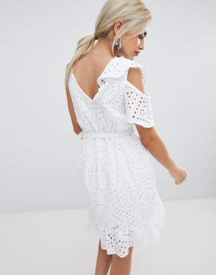 river island wrap dress with lace detail