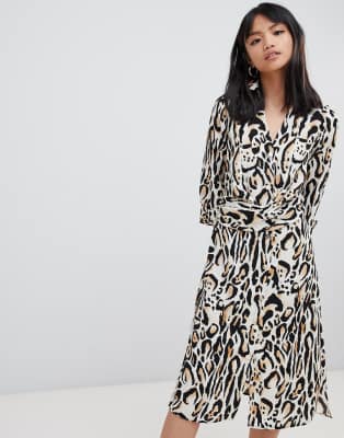 river island leopard print shirt dress