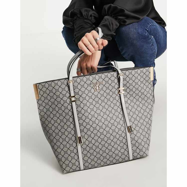 Grey ri best sale monogram tote handbag