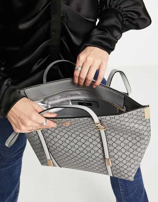 River island grey monogram bag new arrivals