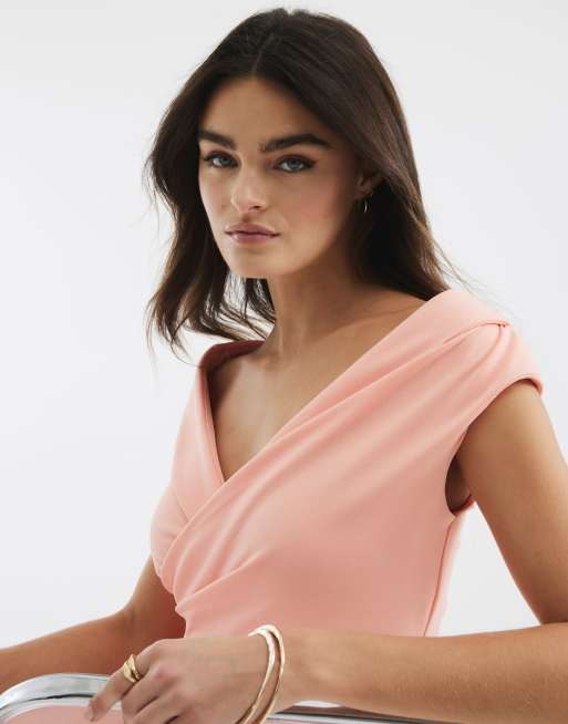 river island pink wrap dress RIVER ISLAND PINK RUCHED MAXI DRESS