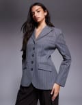 [River Island] River Island pinstripe blazer in dark grey 16 Dark grey