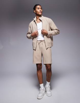 River Island pinstripe co-ord in stone - view 1