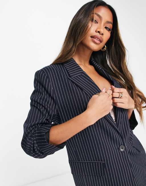 Striped on sale blazer women