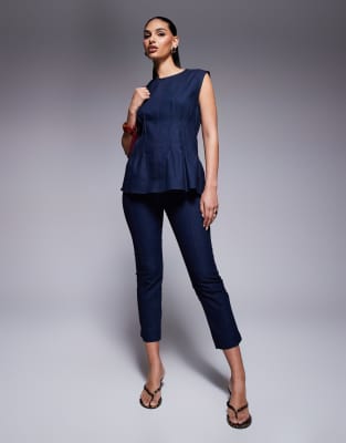 RIVER ISLAND PINTUCK DENIM TOP 
