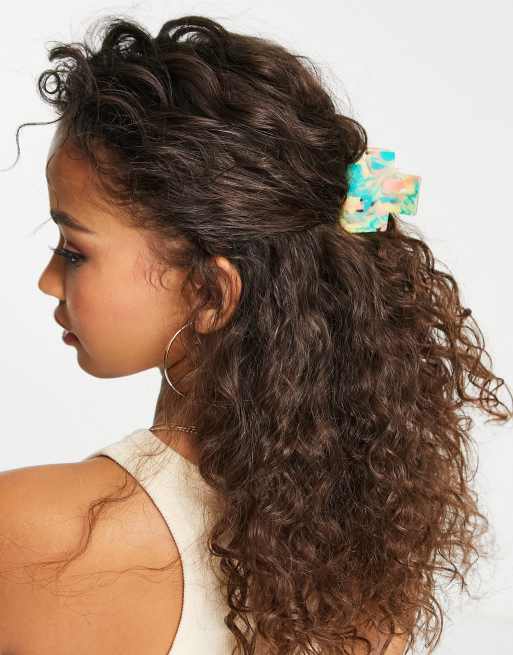 River Island - Pinza per capelli con motivo marmorizzato multicolore