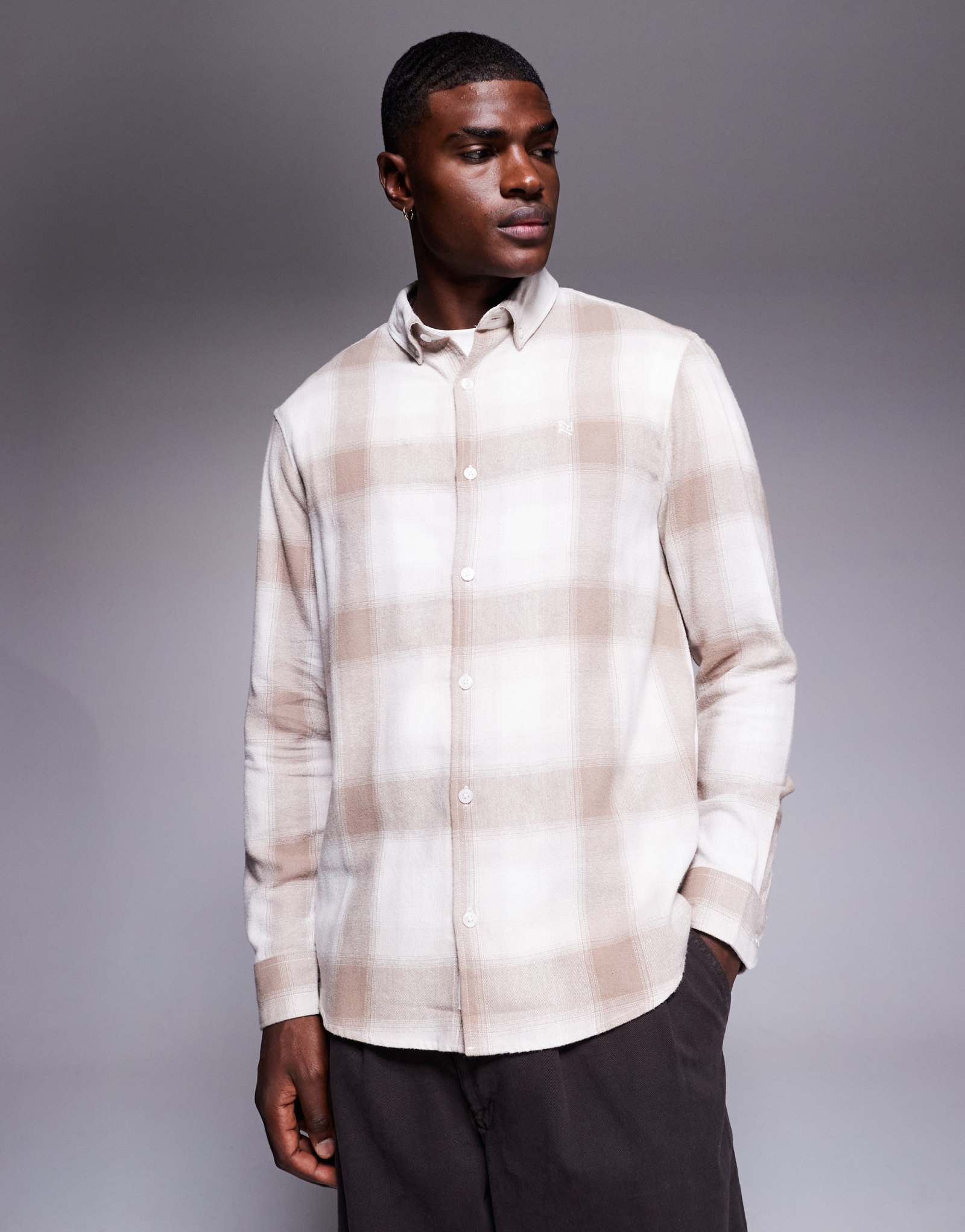 Клетчатая рубашка River Island из камня