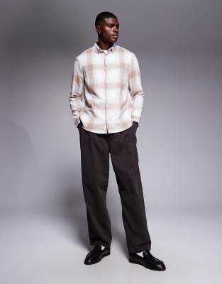 River Island Plaid Shirt In Neutral