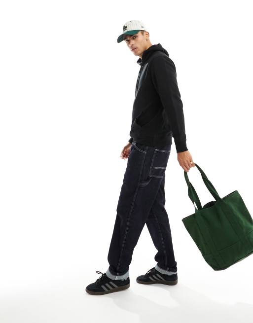 River Island plain hoodie in black
