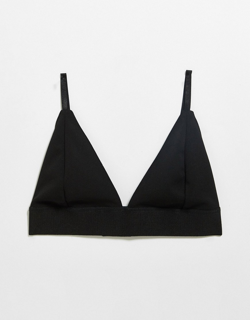 River Island plain triangle bra in black