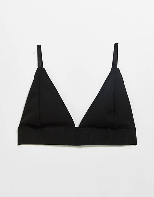 River Island plain triangle bra in black