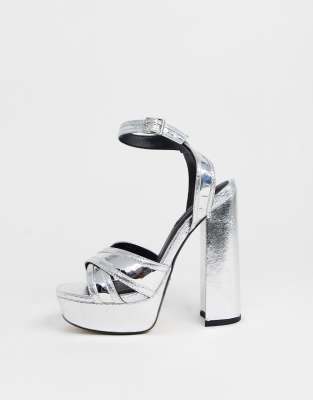 silver shoes river island