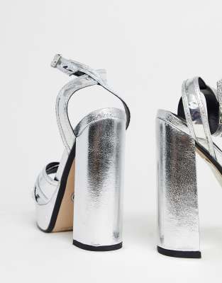 silver shoes river island