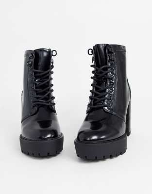 black lace up boots platform