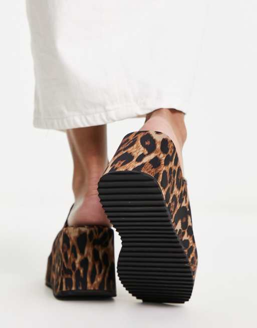 River island leopard sale print slippers