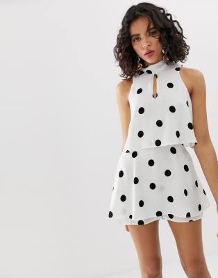 river island spot playsuit