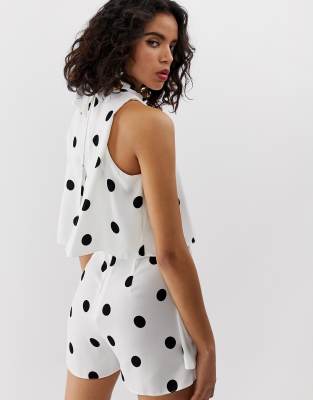 black and white spotty playsuit