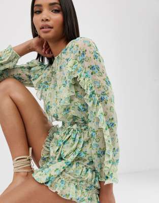 asos green playsuit