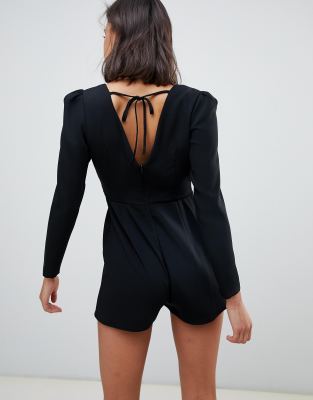 river island playsuit black