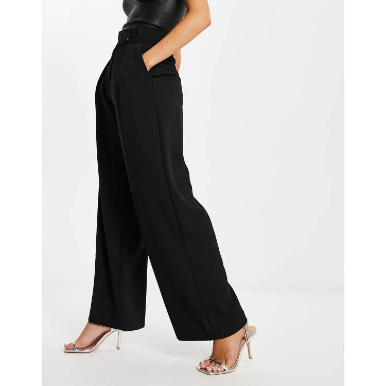 Asos design wide leg trousers with store pleat detail