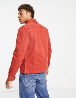 river island red denim jacket