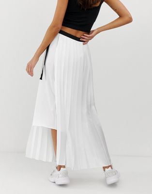 asos white pleated skirt