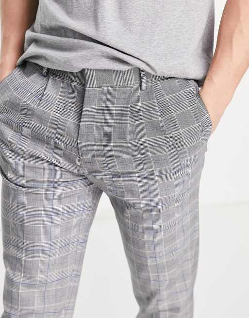 River Island pleated trouser in check, 3 of 4