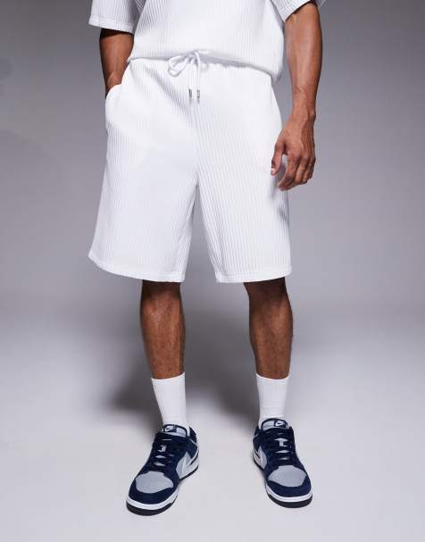 River Island plisse Bermuda shorts in white (Part of a set) - view 1