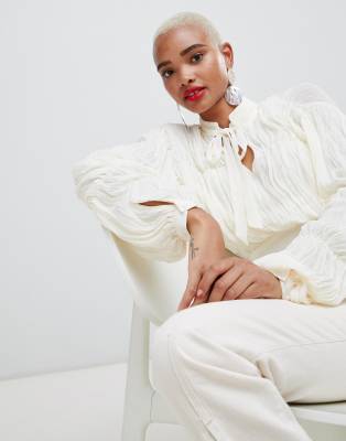 asos cream blouse
