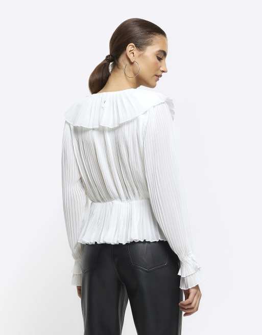 River Island - River Island - Top plissé - Kaki | ASOS