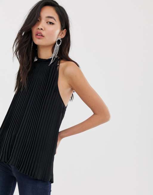 River island black store halter neck top