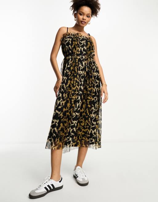 Leopard print midi dress 2024 zara