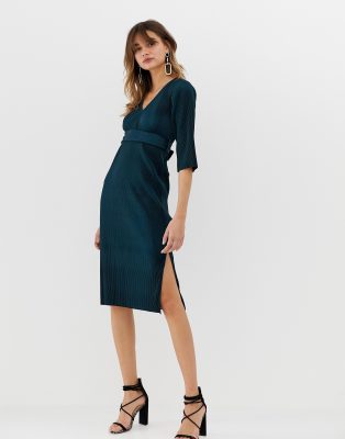 dark teal midi dress