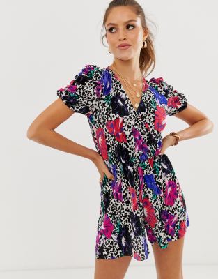 river island plisse playsuit