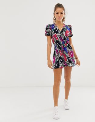 river island plisse playsuit