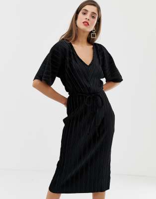 river island velvet plisse dress