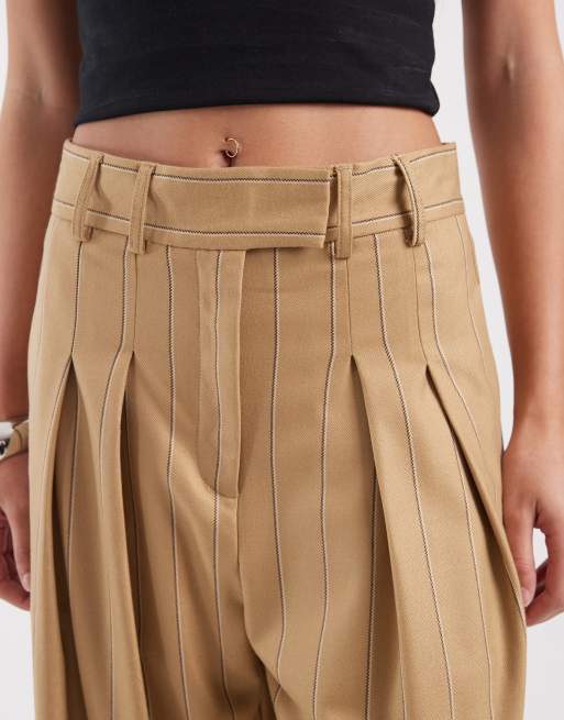 River Island – Plissierte Hose in Beige mit weitem Bein, 5 von 5