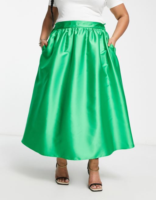 Green a hotsell line midi skirt