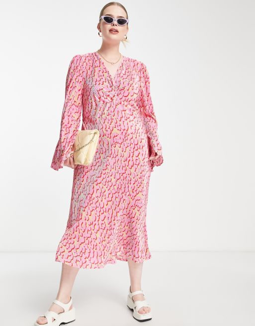 Pink snakeskin shop print dress