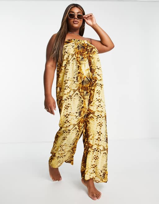 Yellow store snakeskin jumpsuit