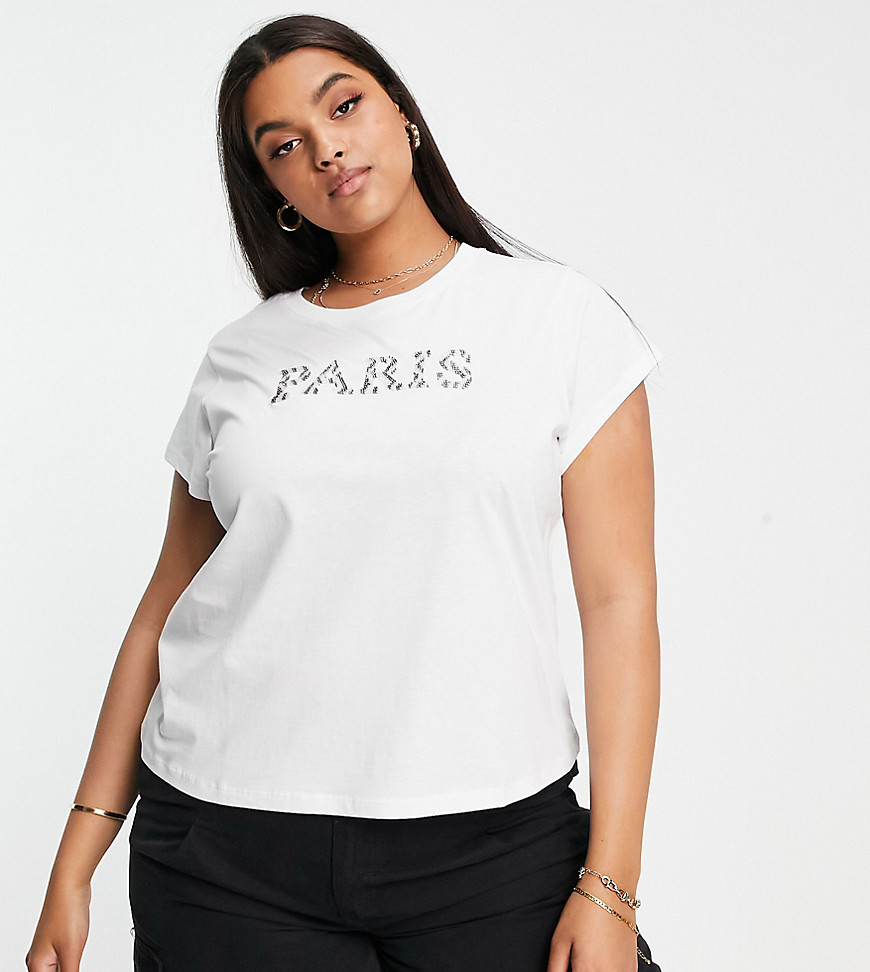 beaded Paris t-shirt in white
