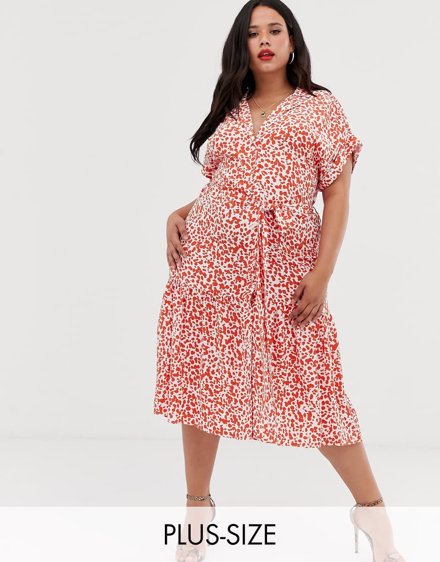 River Island Plus belted shirt dress in chain print ASOS River Island Plus belted shirt dress in chain print ASOS