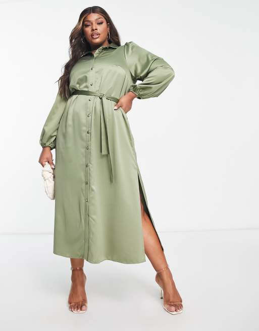 plus size khaki shirt dress YOURS Plus Size Khaki Green Maxi T-Shirt Dress