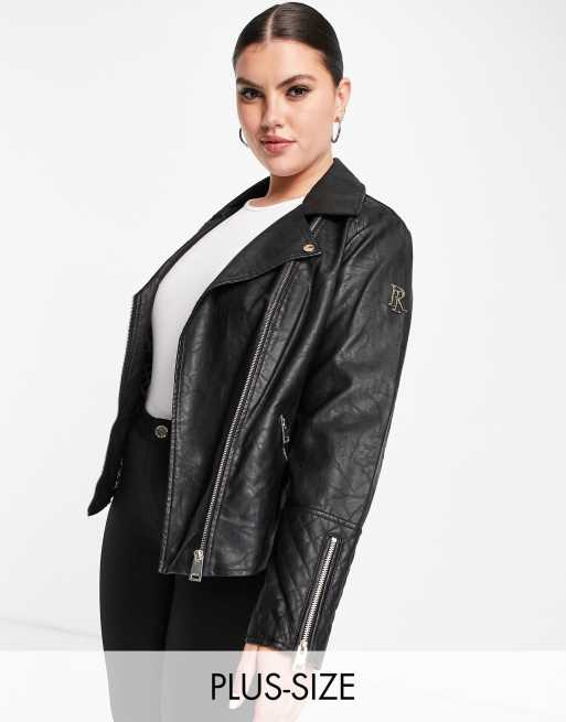 Leather biker jacket river 2024 island