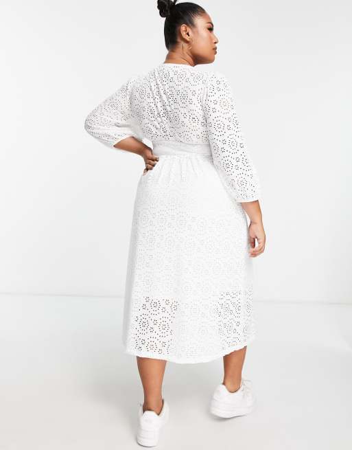 White broderie smock dress sales